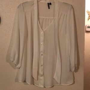 White button down blouse